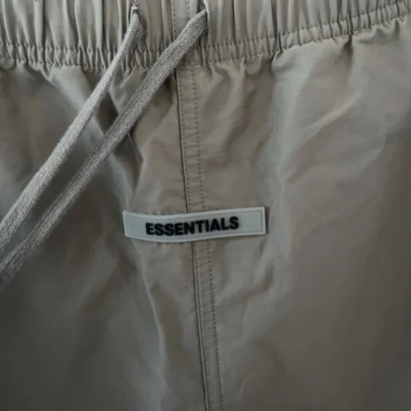 FEAR OF GOD ESSENTIALS | Nylon Cotton Satin Track Pants in Dust/Taupe | Size XS - Picture 5 of 13